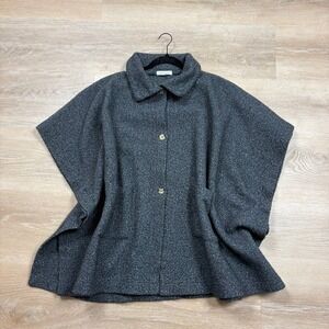Mododoc Marl Button Front Poncho Jacket Women's L/XL